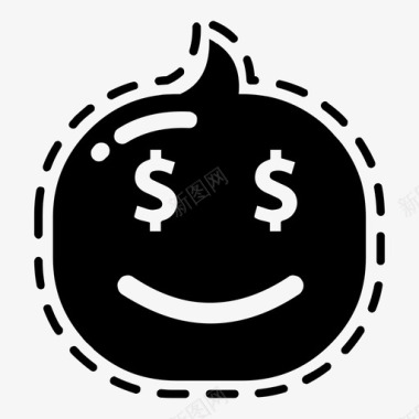 美元脸表情符号微笑图标图标