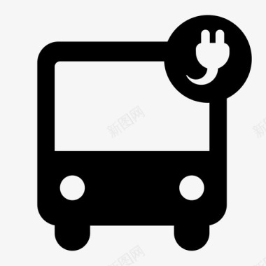 电动巴士通勤电力图标图标