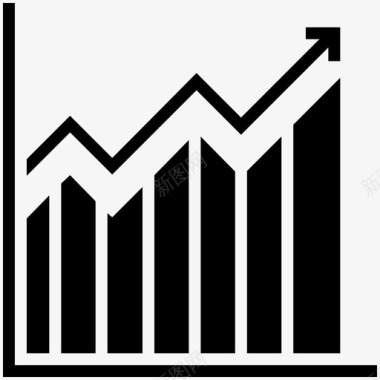 增长条形图预测图标图标