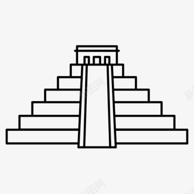 玛雅金字塔墨西哥纪念碑图标图标