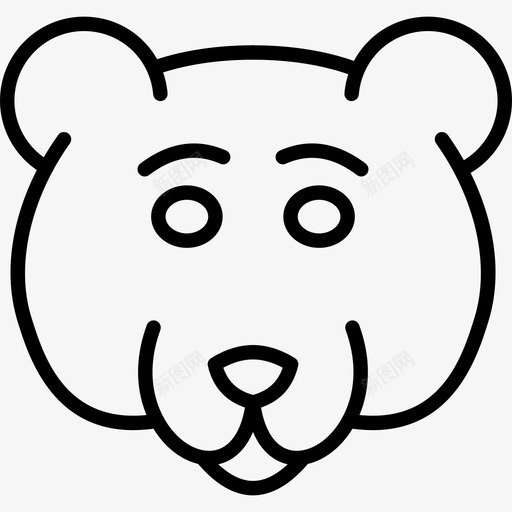 熊动物脸图标svg_新图网 https://ixintu.com 动物 熊 脸
