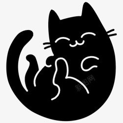 猫力量猫滚可爱猫图标高清图片