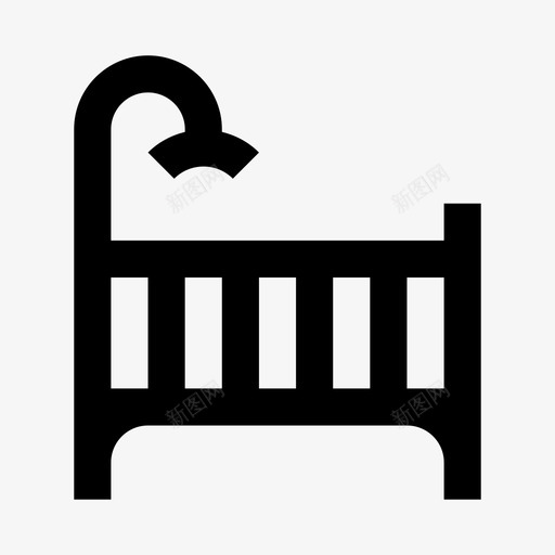 婴儿床床摇篮图标svg_新图网 https://ixintu.com 婴儿床 家具 床 摇篮