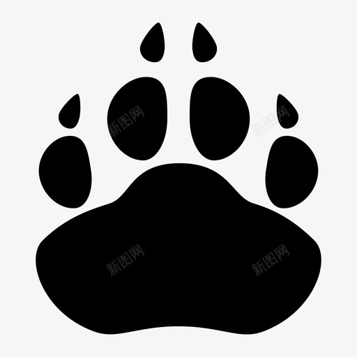 爪印动物纹图标svg_新图网 https://ixintu.com 动物纹 爪印