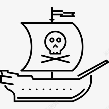 船强盗犯罪图标图标