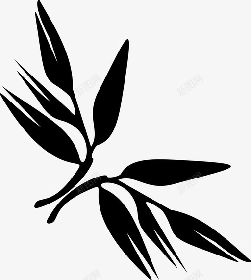 竹叶药用植物图标svg_新图网 https://ixintu.com 多刺植物 植物 竹叶 药用