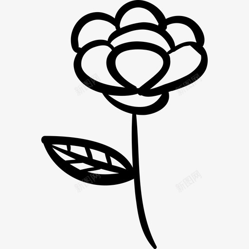 花朵圣瓦伦丁轮廓黑色图标svg_新图网 https://ixintu.com 圣瓦伦丁轮廓 花朵 黑色