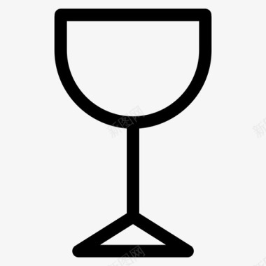 酒杯轮廓杯和玻璃杯图标图标