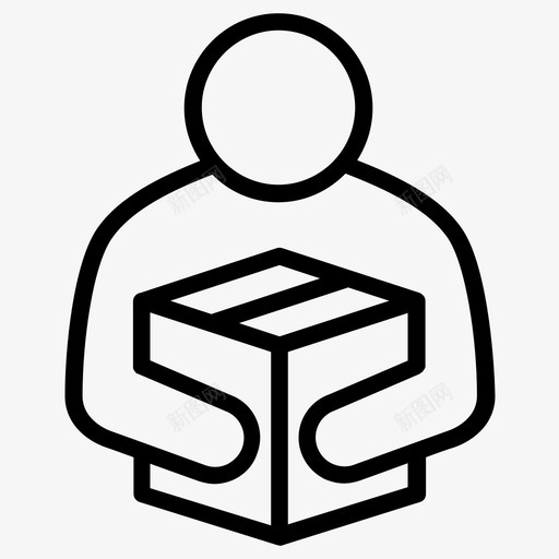 送货员箱子包裹图标svg_新图网 https://ixintu.com 包裹 箱子 运输 送货员