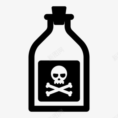 毒瓶酒精邪恶图标图标