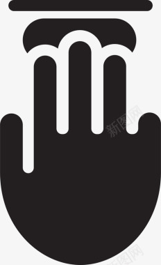 三指轻触填充手势图标图标