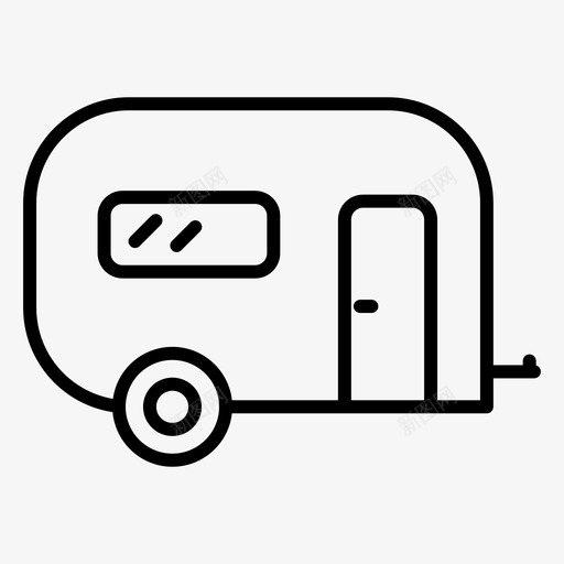房车露营车拖车图标svg_新图网 https://ixintu.com 房车 拖车 旅行 露营车