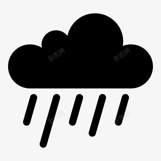 雨云降水暴风雨图标svg_新图网 https://ixintu.com 天气 暴风雨 降水 雨云