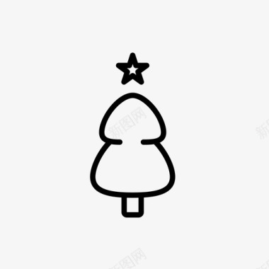 圣诞树闪亮星星图标图标