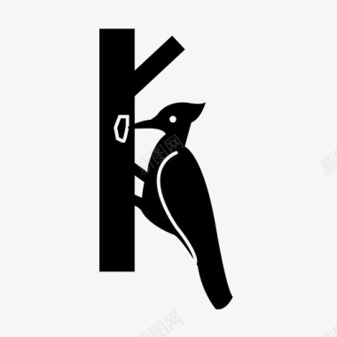 啄木鸟动物鸟图标图标