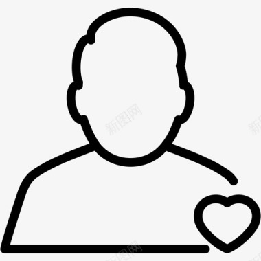 用户心脏男性个人资料图标图标