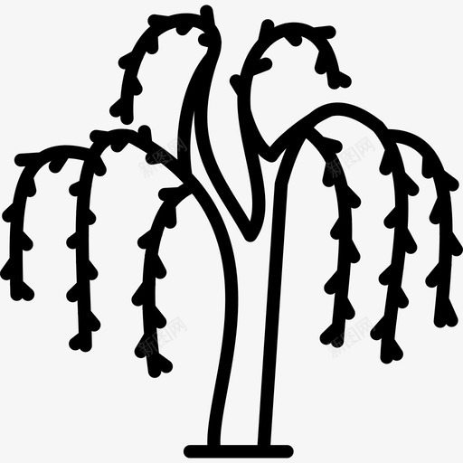 柳树树植物图标svg_新图网 https://ixintu.com 柳树 树 植物