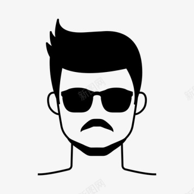 戴墨镜的男人男人留胡子的男人图标图标
