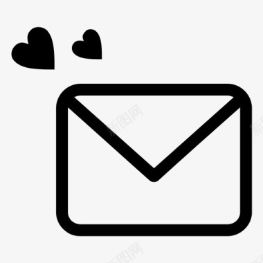 信封爱电子邮件心图标图标
