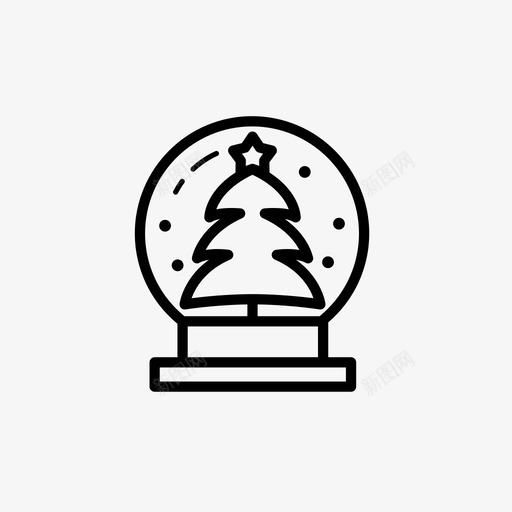 雪球圣诞树星星图标svg_新图网 https://ixintu.com 圣诞树 星星 雪球