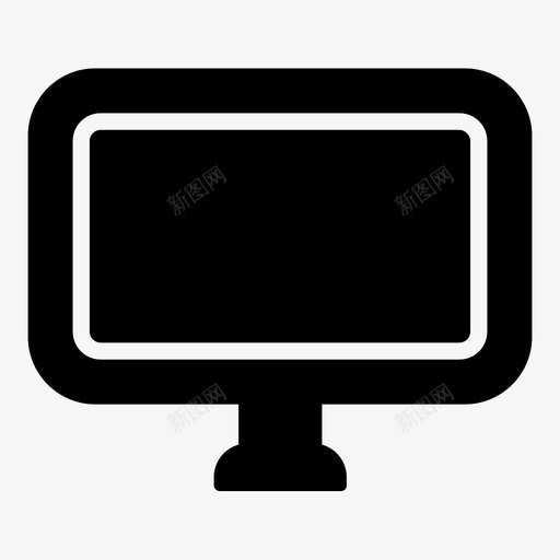 显示器屏幕电视图标svg_新图网 https://ixintu.com 屏幕 显示器 电视 线性方形填充
