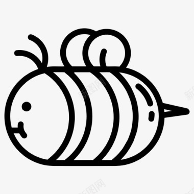 蜜蜂表情符号昆虫图标图标