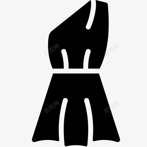 单肩连衣裙服装女式图标svg_新图网 https://ixintu.com 单肩连衣裙 女式 女式服装 服装