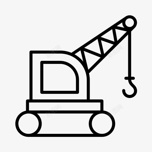 起重机建筑施工图标svg_新图网 https://ixintu.com 工地 建筑 开挖 施工 起重机