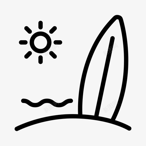 冲浪沙滩运动图标svg_新图网 https://ixintu.com 冲浪 冲浪板 夏日 沙滩 运动 阳光