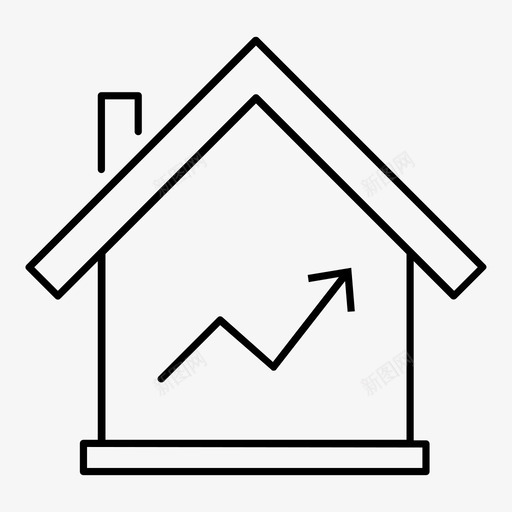 房产价格房产房子图标svg_新图网 https://ixintu.com 上涨 房产 房产价格 房产图标集 房子