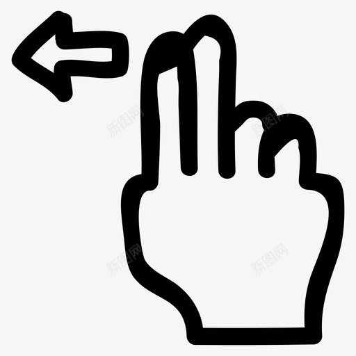 向左滑动手指手势图标svg_新图网 https://ixintu.com 向左滑动 手势 手指 手绘手势 水平 触摸