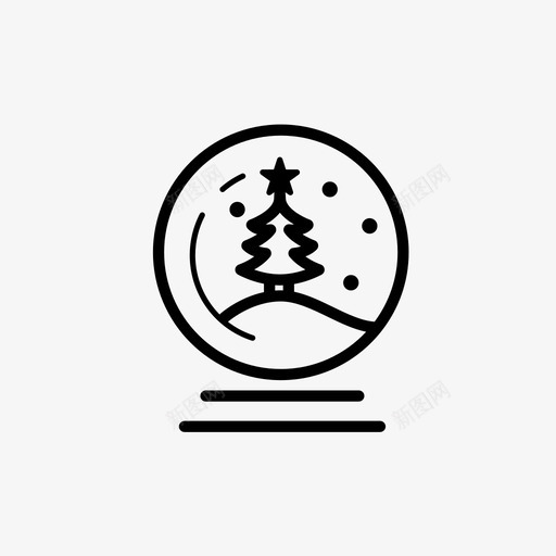 雪球圣诞树冰冻雪球图标svg_新图网 https://ixintu.com 冰冻雪球 圣诞套装1 圣诞树 雪球