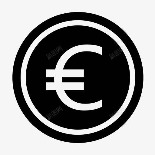欧元银行硬币图标svg_新图网 https://ixintu.com 欧元 硬币 货币 银行