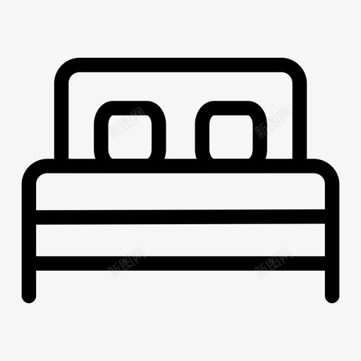 床卧室双人床图标svg_新图网 https://ixintu.com 卧室 双人床 家具 家庭床 床 酒店床
