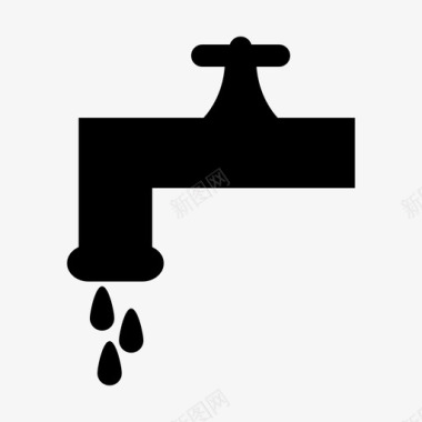 水龙头滴水标牌图标图标