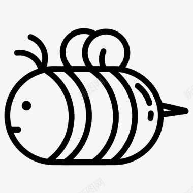 蜜蜂表情符号昆虫图标图标
