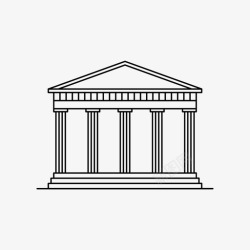 世界奇观帕台农神庙卫城古建筑图标高清图片