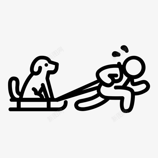 努力工作狗雪橇锻炼图标svg_新图网 https://ixintu.com 动物 努力工作 狗雪橇 讽刺 锻炼
