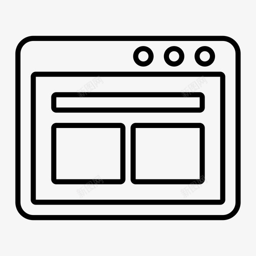 网页浏览器互联网图标svg_新图网 https://ixintu.com 互联网 浏览器 窗口 网页 营销和广告线v01