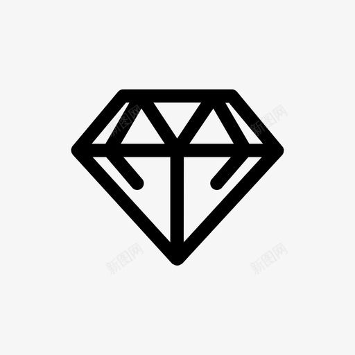 钻石高级素描图标svg_新图网 https://ixintu.com 杂项物品 特殊 素描 钻石 高级