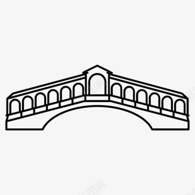 里亚尔托威尼斯桥意大利图标图标