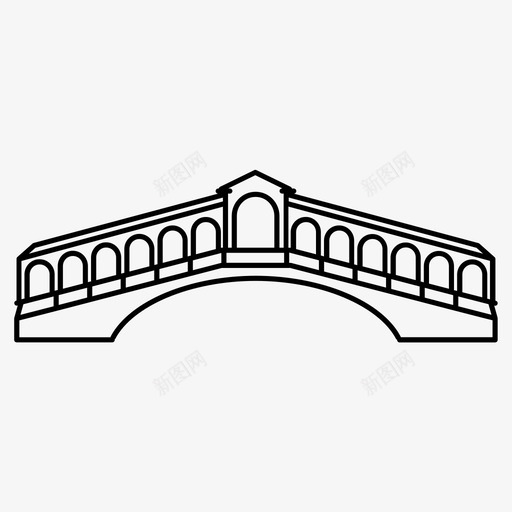 里亚尔托威尼斯桥意大利图标svg_新图网 https://ixintu.com 意大利 桥 纪念碑 里亚尔托威尼斯