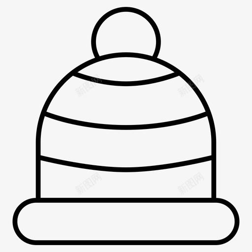 海滩帽毛皮帽子图标svg_新图网 https://ixintu.com 保暖 冬天 帽子 毛皮 海滩帽 滑雪场 羊毛