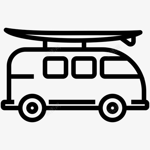 冲浪露营车冲浪板图标svg_新图网 https://ixintu.com 冲浪 冲浪板 夏天 旅行 露营车