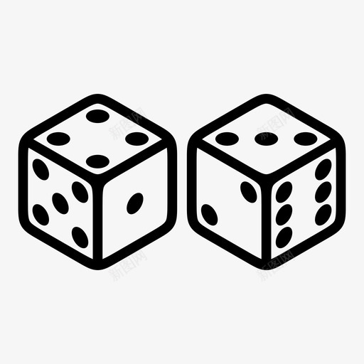骰子赌博游戏图标svg_新图网 https://ixintu.com 游戏 赌博 运气 骰子