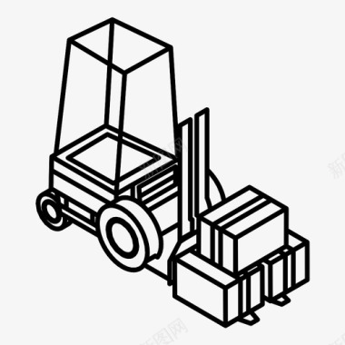 叉车汽车箱子图标图标