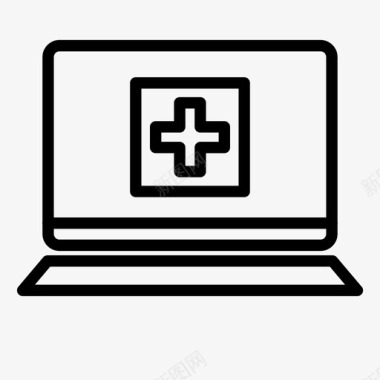 医用笔记本电脑医疗笔记本健康图标图标