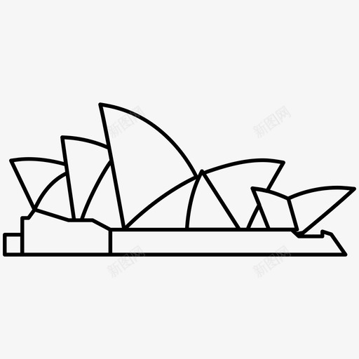 悉尼歌剧院澳大利亚纪念碑图标svg_新图网 https://ixintu.com 悉尼歌剧院 澳大利亚 纪念碑