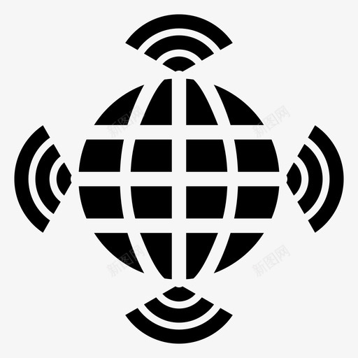 互联网连接信号图标svg_新图网 https://ixintu.com wifi 互联网 信号 点 网 连接