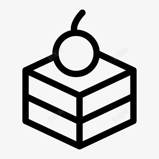 方形蛋糕樱桃甜点图标svg_新图网 https://ixintu.com 方形蛋糕 樱桃 甜点 美味